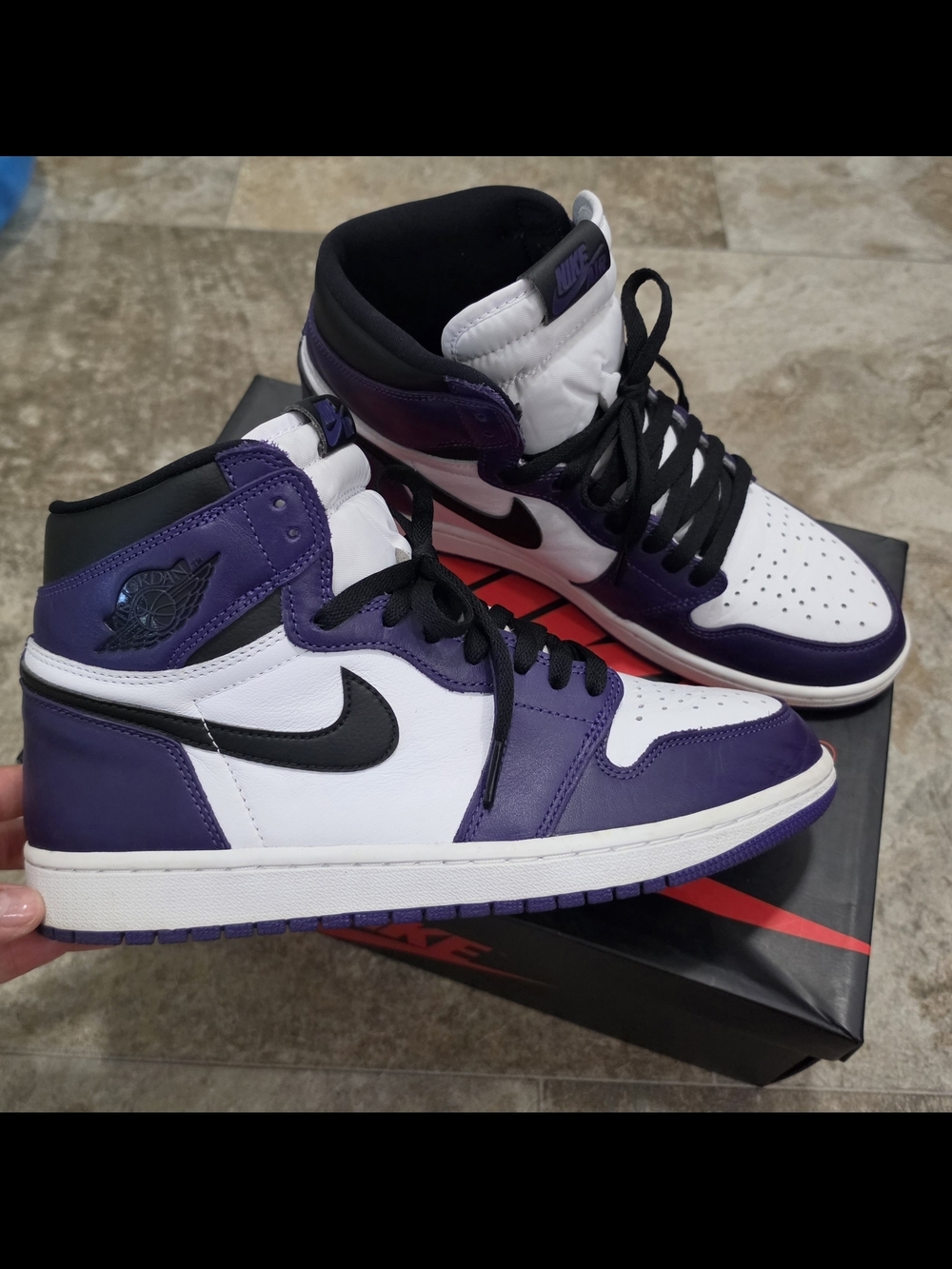 Air Jordan 1 Retro High OG Court Purple White - Size 10 - 555088-500